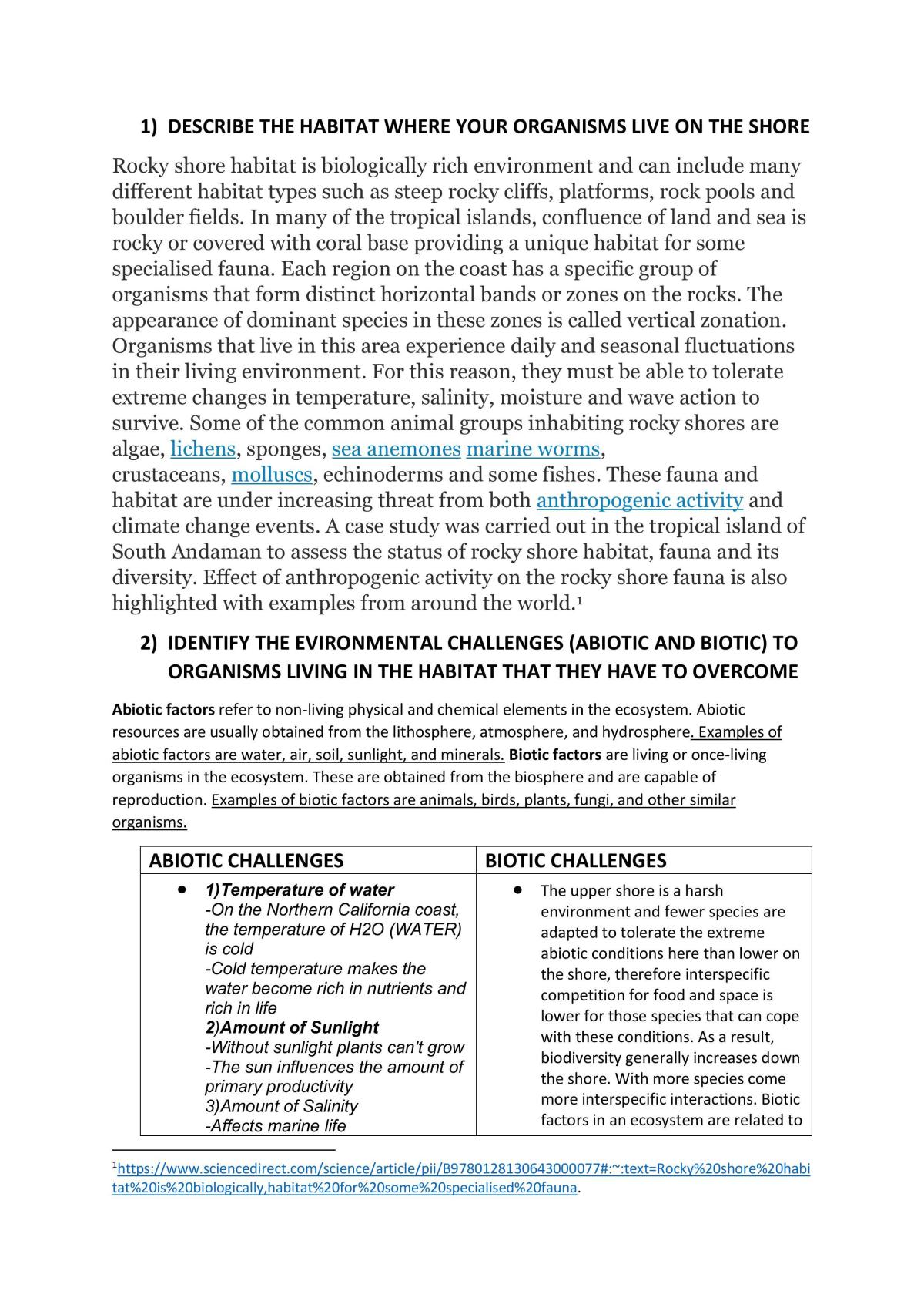 Level 2 Biology Adaptations - Page 1