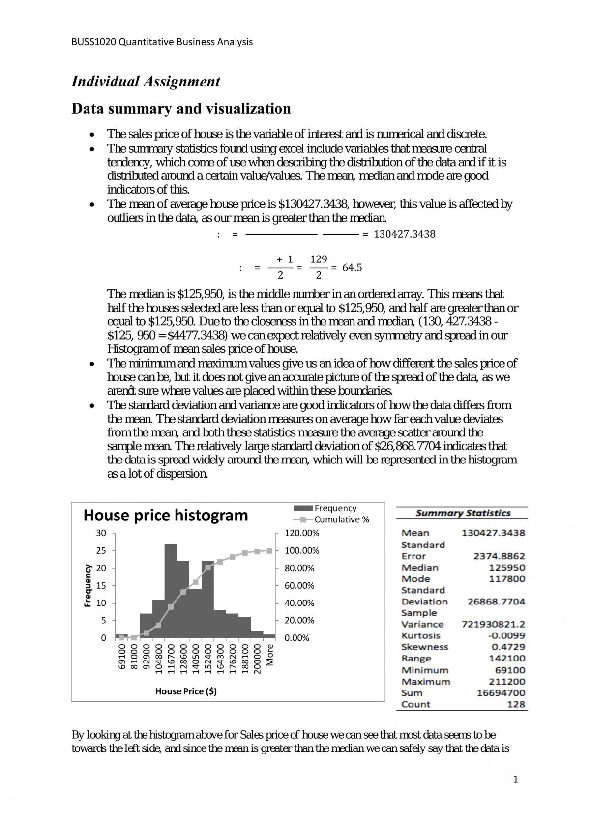 BUSS1020 Main Assignment  - Page 1