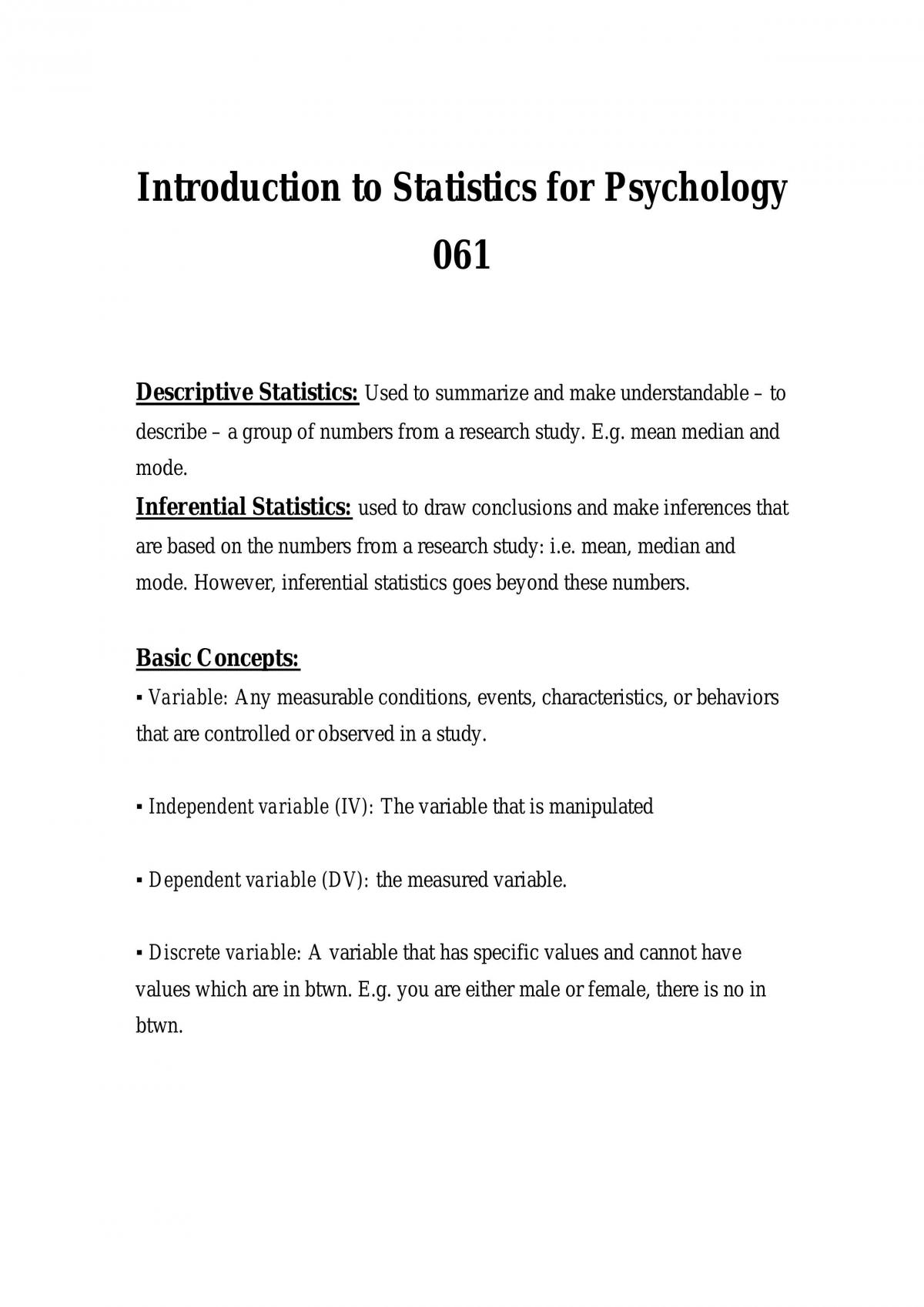 Brief Summary - Page 1