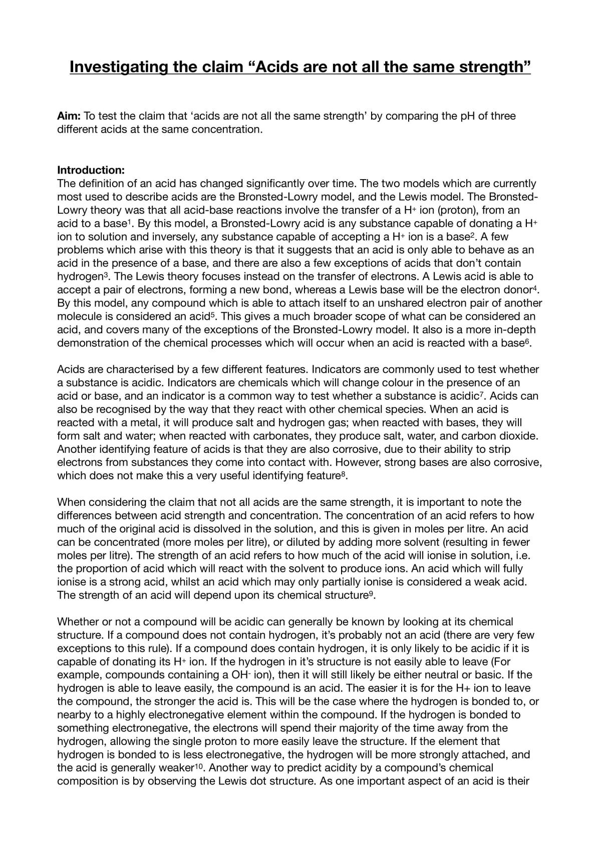 Acid Strength Depth Study - Page 1