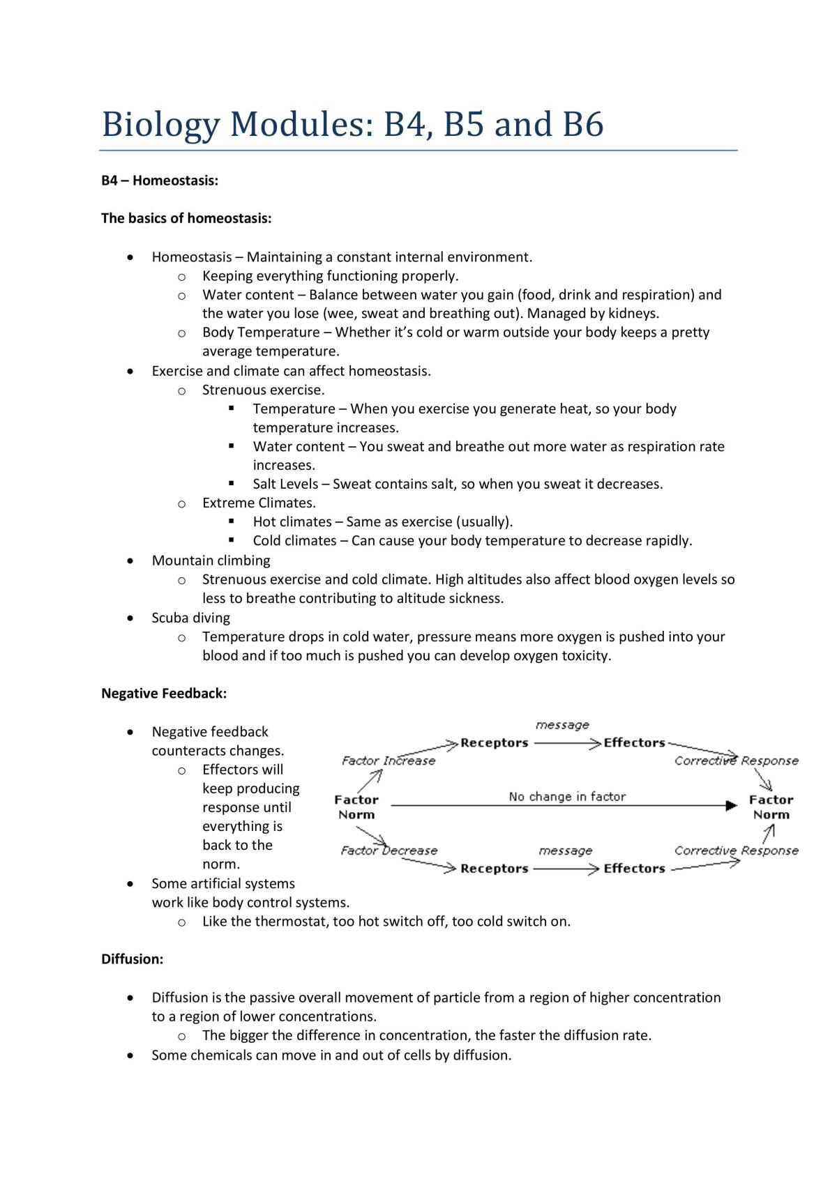Complete Biology OCR Modules 4,5 and 6 Notes - Page 1