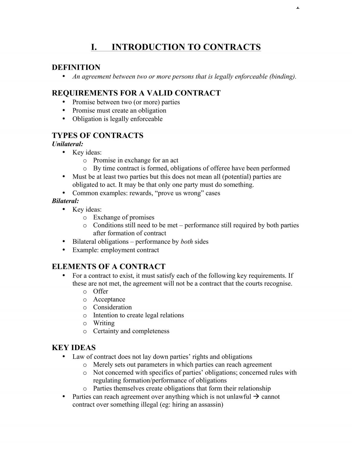Contracts Notes - Page 1