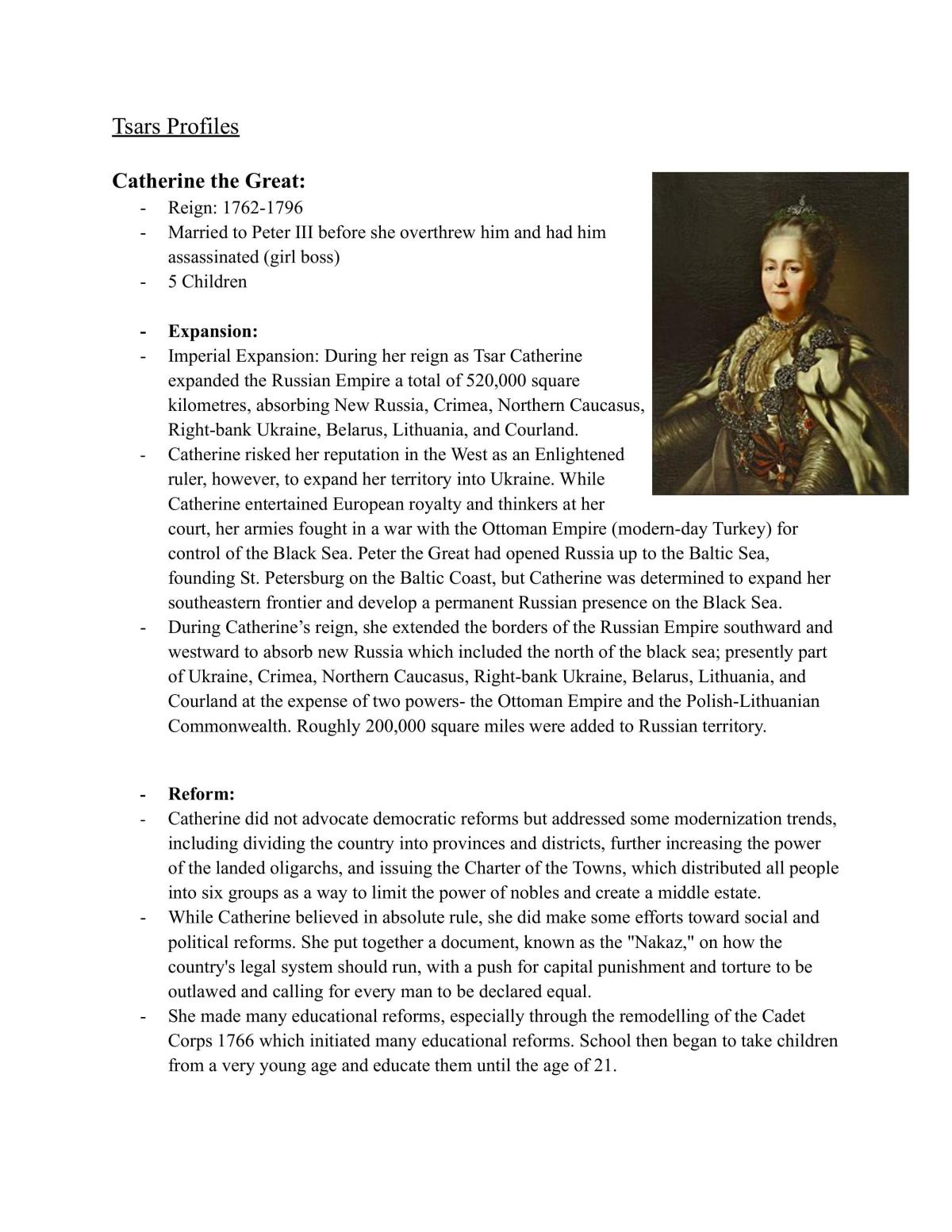 Romanov Tsar Profiles - Page 1