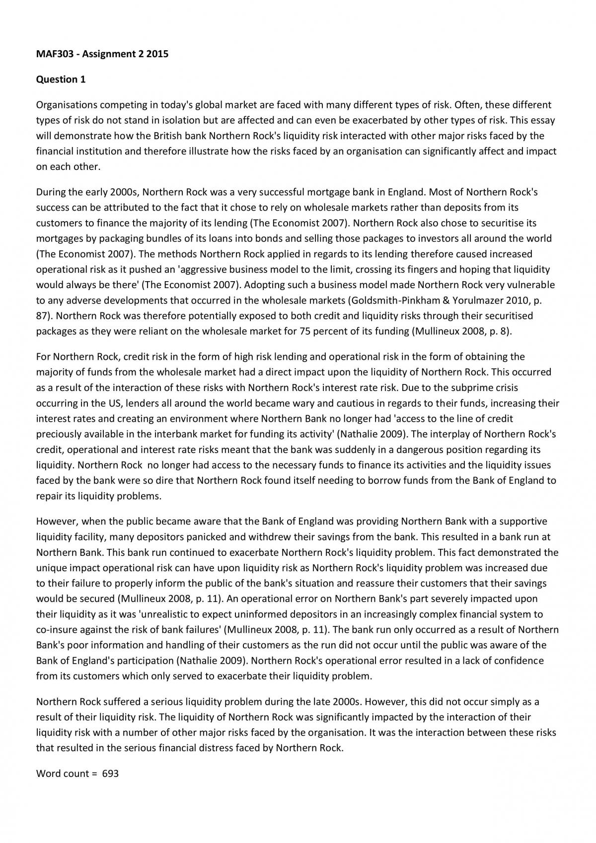 MAF303 Assignment 2 2015 - Page 1