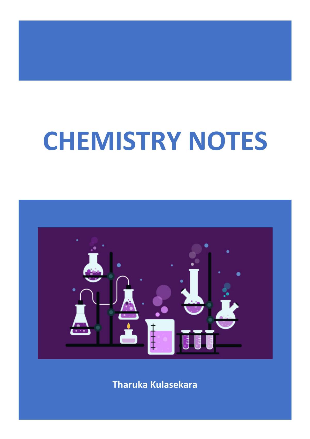 Chemistry Notes Unit 1 | Chemistry - Year 11 HSC | Thinkswap
