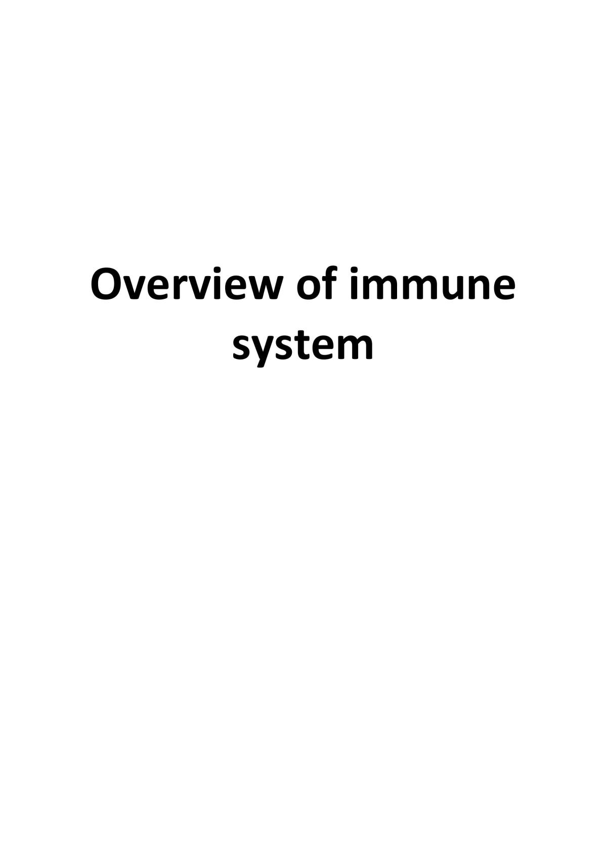 Overview of Immune System  - Page 1
