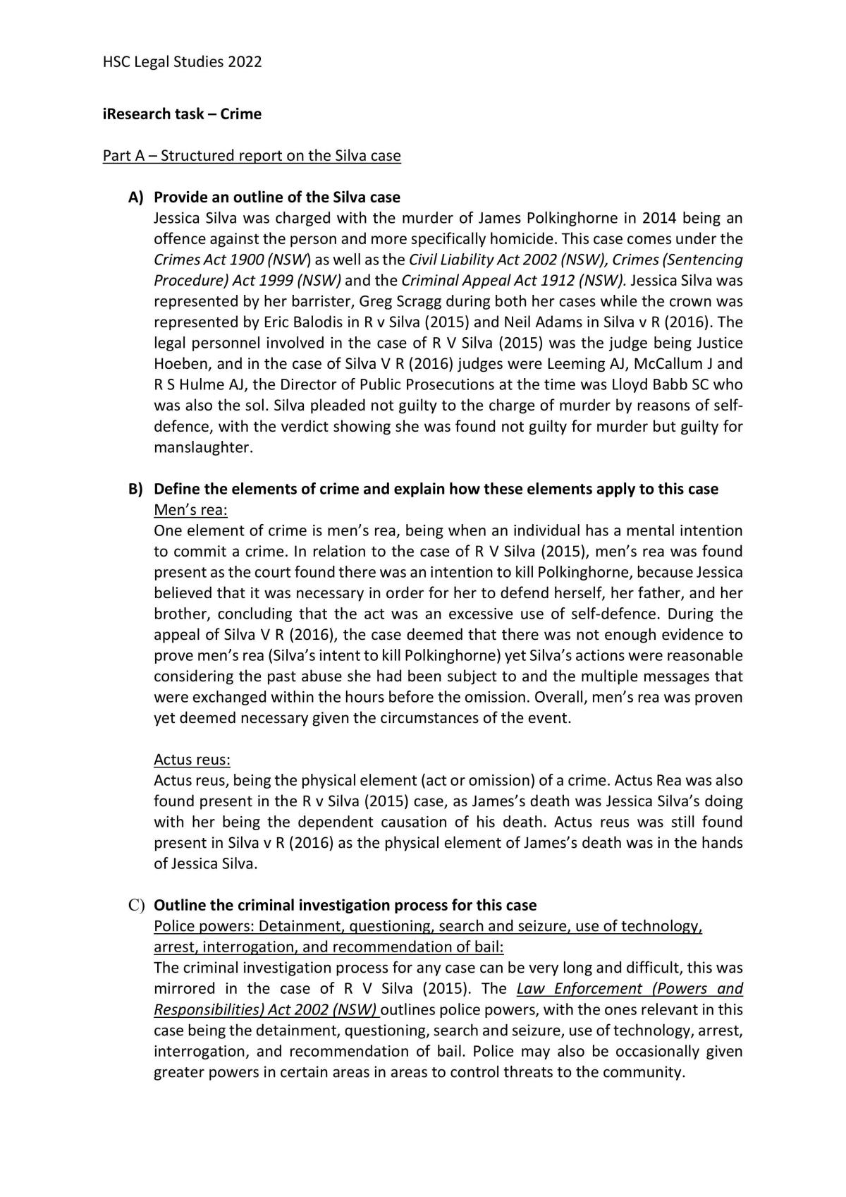 Research Task on Crime - Page 1