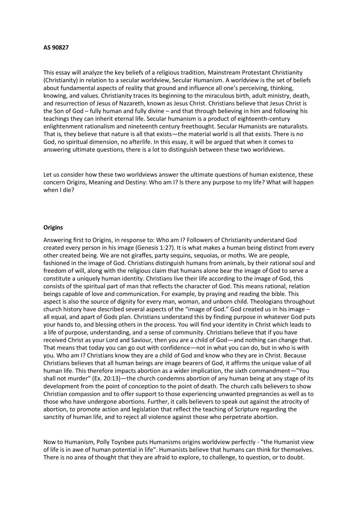 Analyse the Key Beliefs of a Religious Tradition  - Page 1