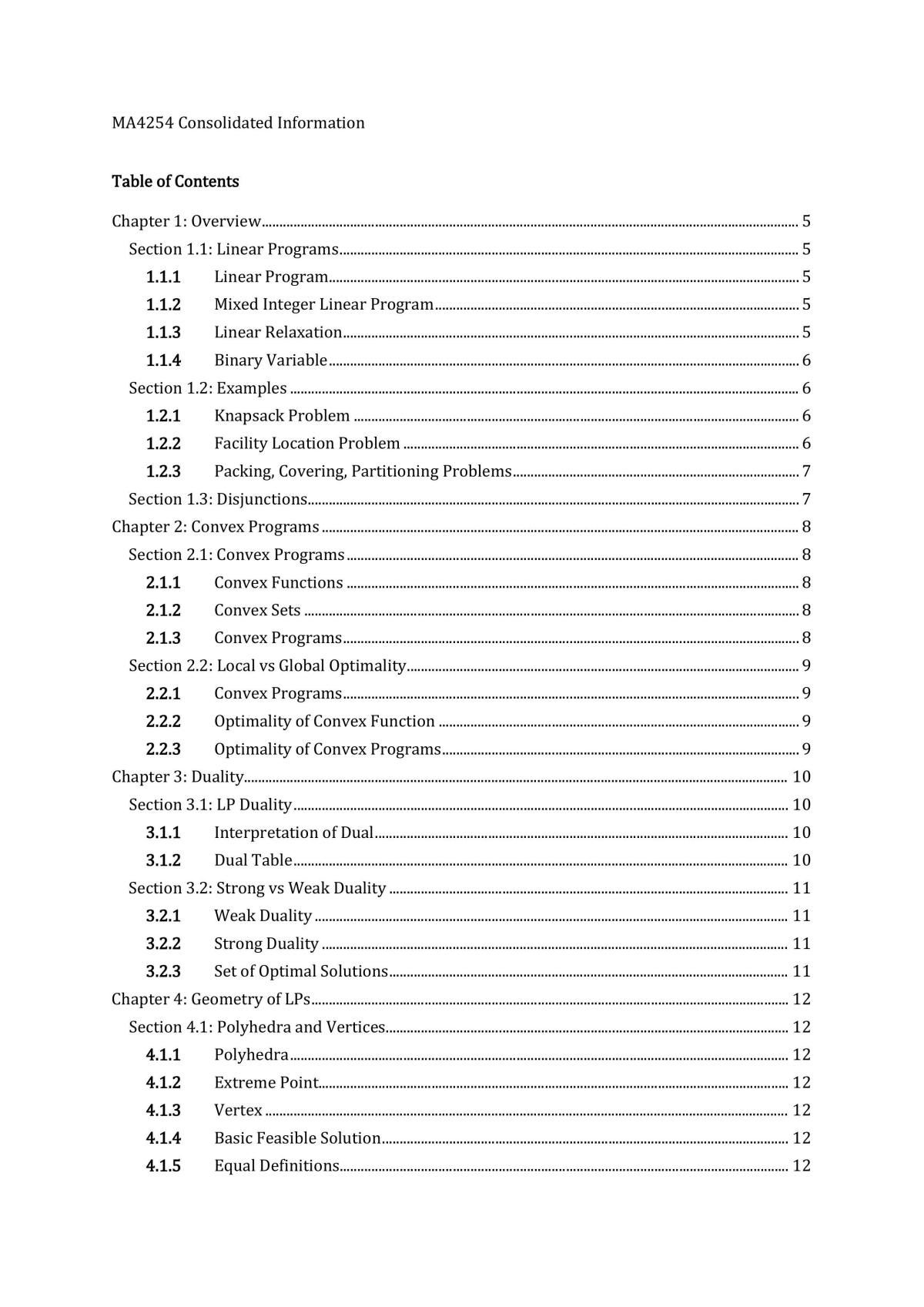 Summary Notes for MA4254 - Page 1