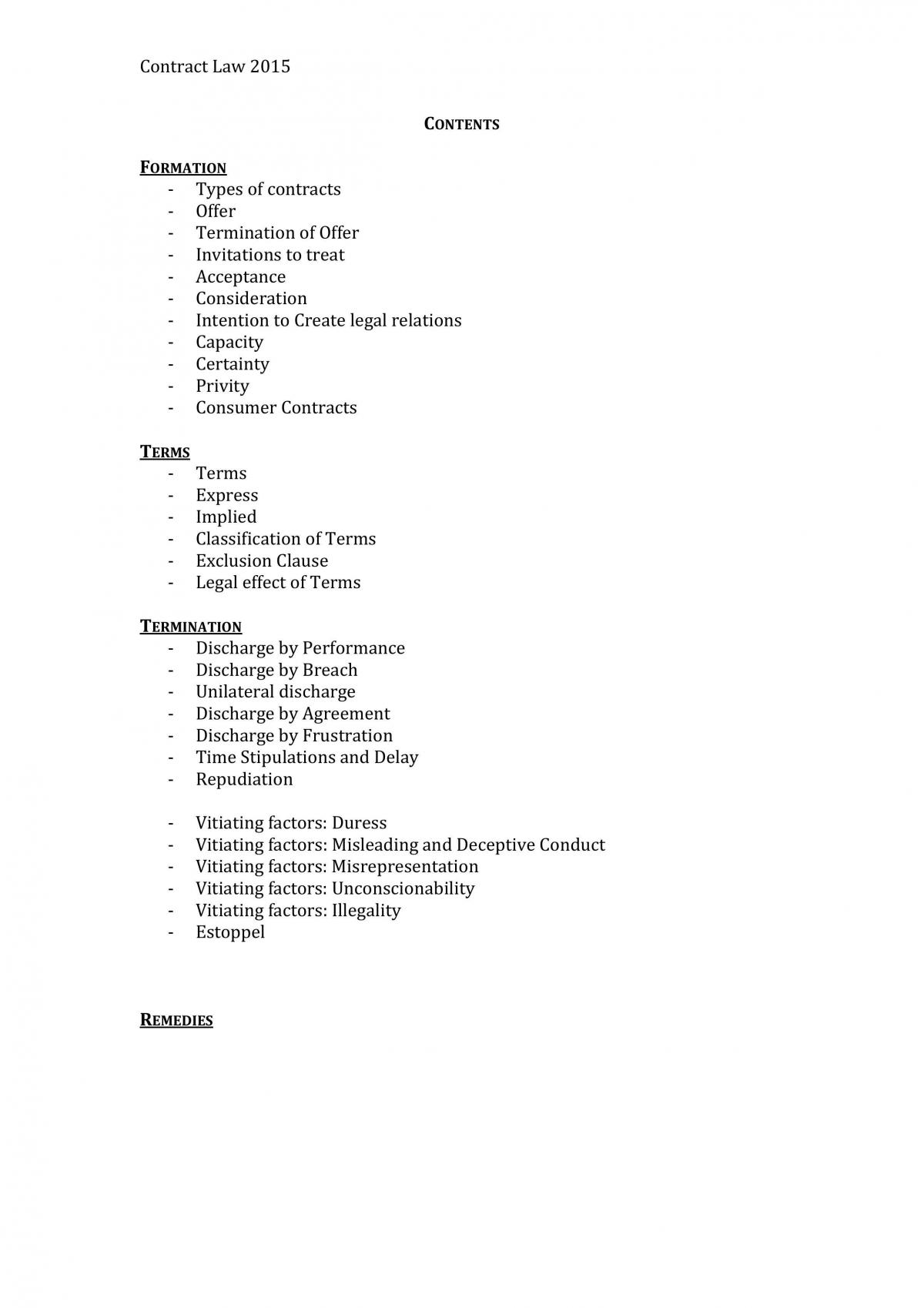 Comprehensive Contracts Notes - Page 1