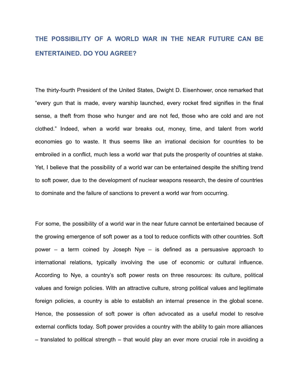 KI Essay - World War - Page 1