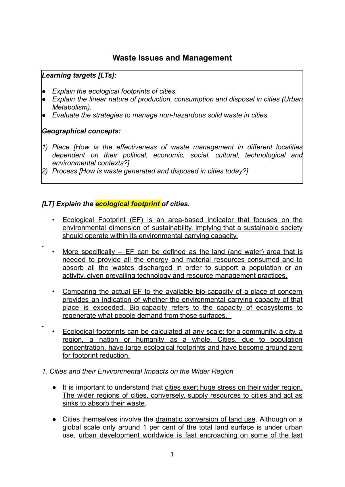 Waste Issues and Management - Page 1