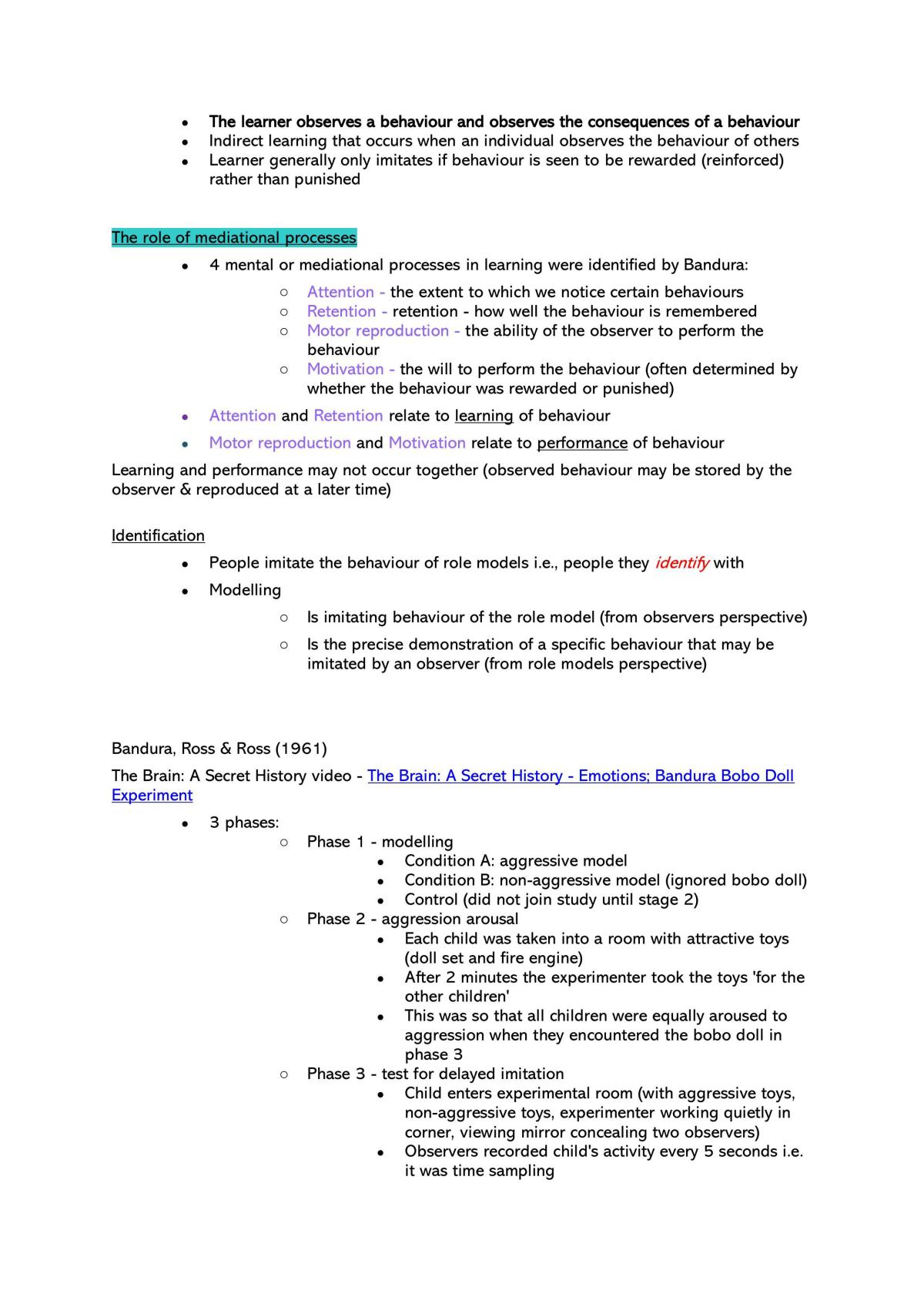 Psychology A Level Paper 2 Study Notes - Page 6