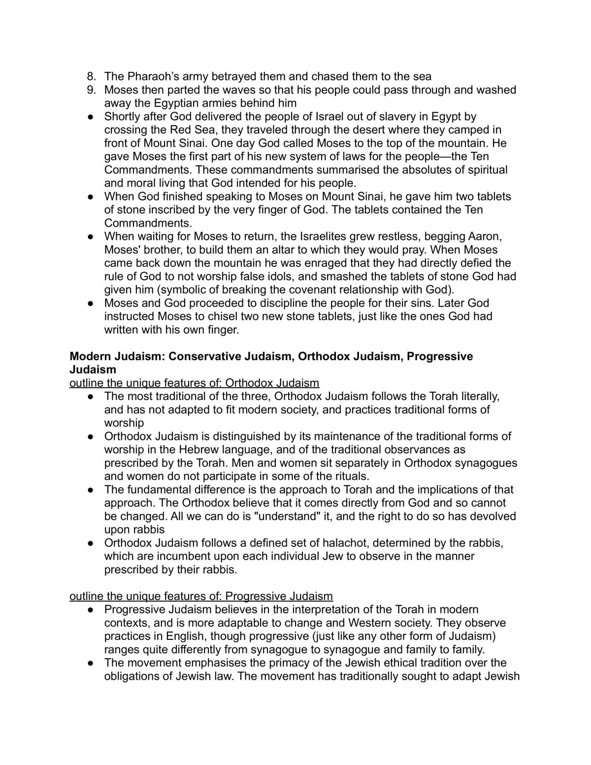 Judaism Syllabus Organised Study Notes - Page 2