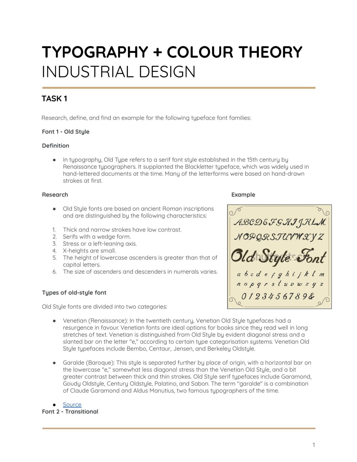 Typography and Colour Theory - Page 1