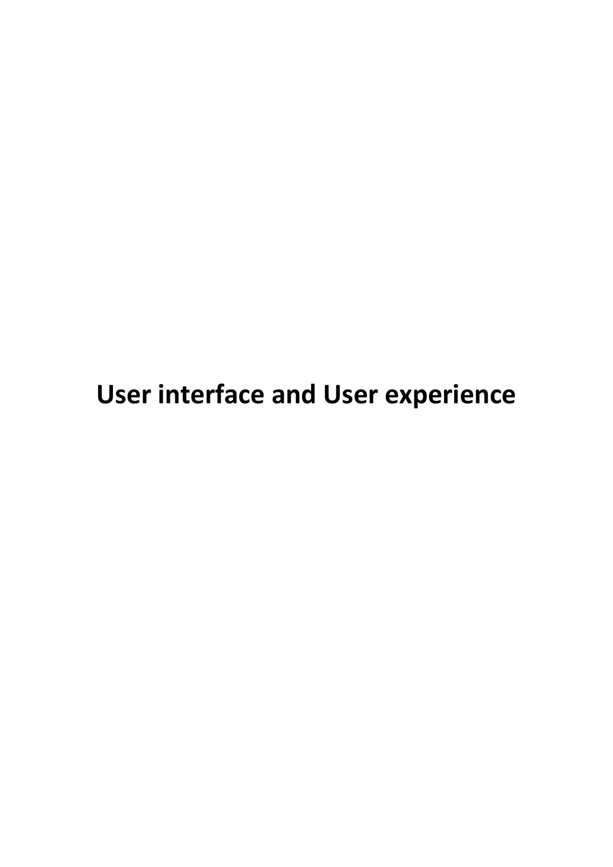 User Interface and User Experience - Page 1