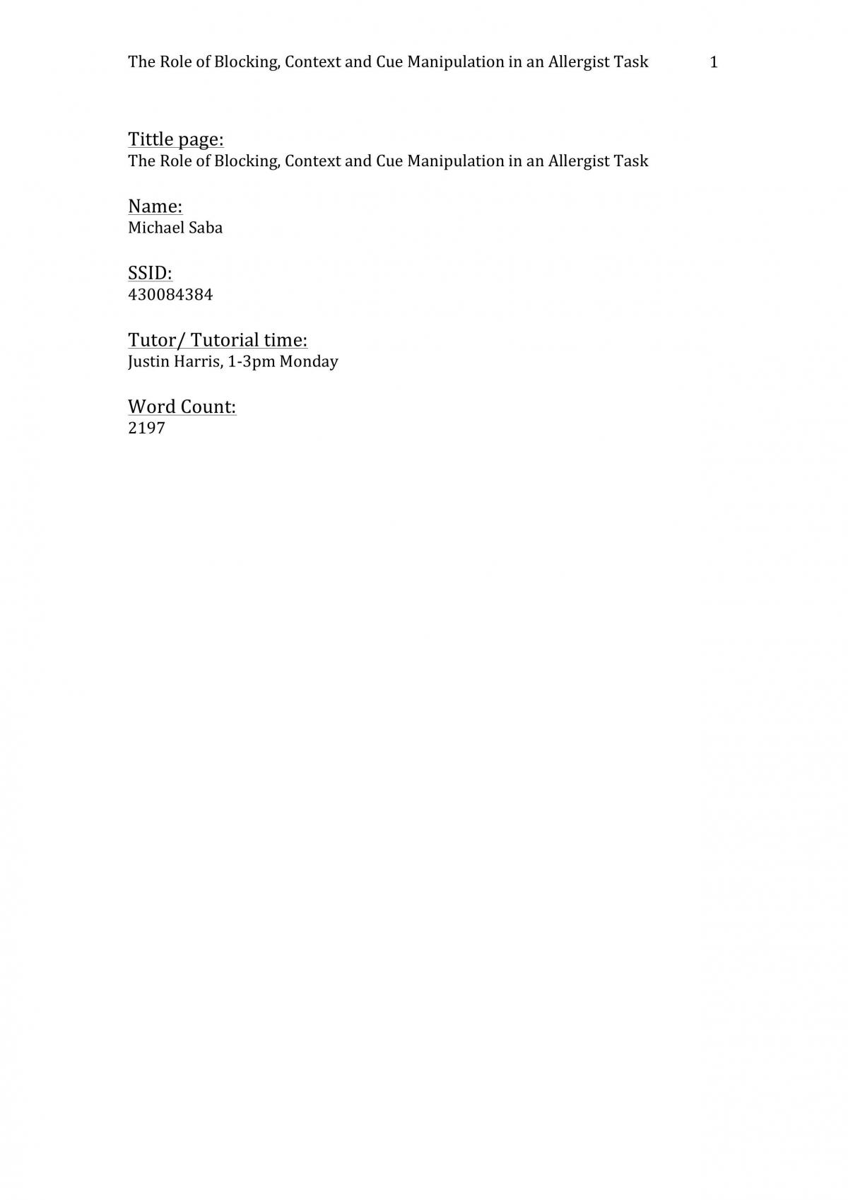 Blocking Experiment 2015 - Page 1