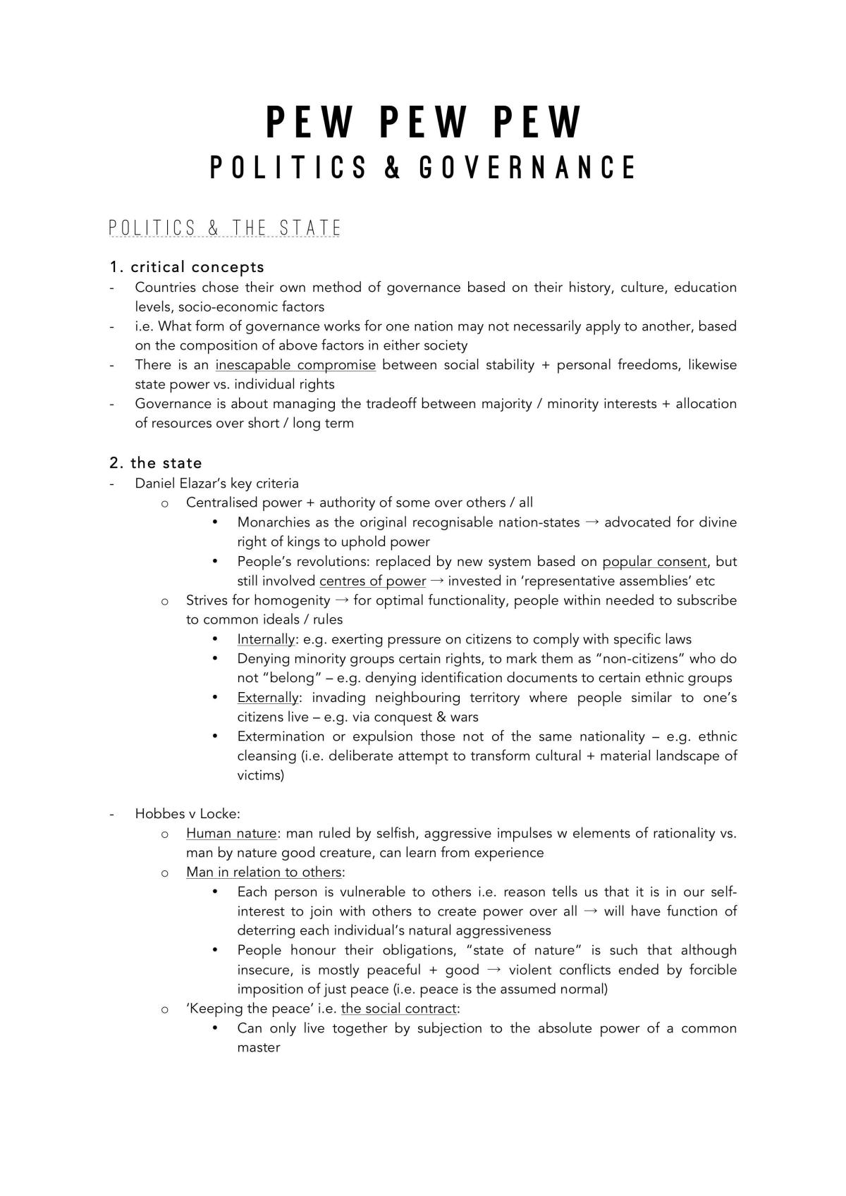 Politics and Governance Notes - Page 1