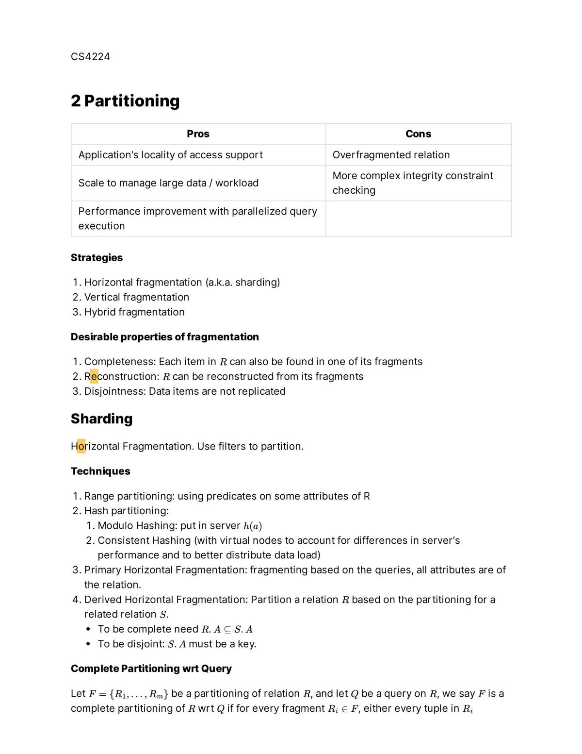 CS4224 Study Notes - Page 1