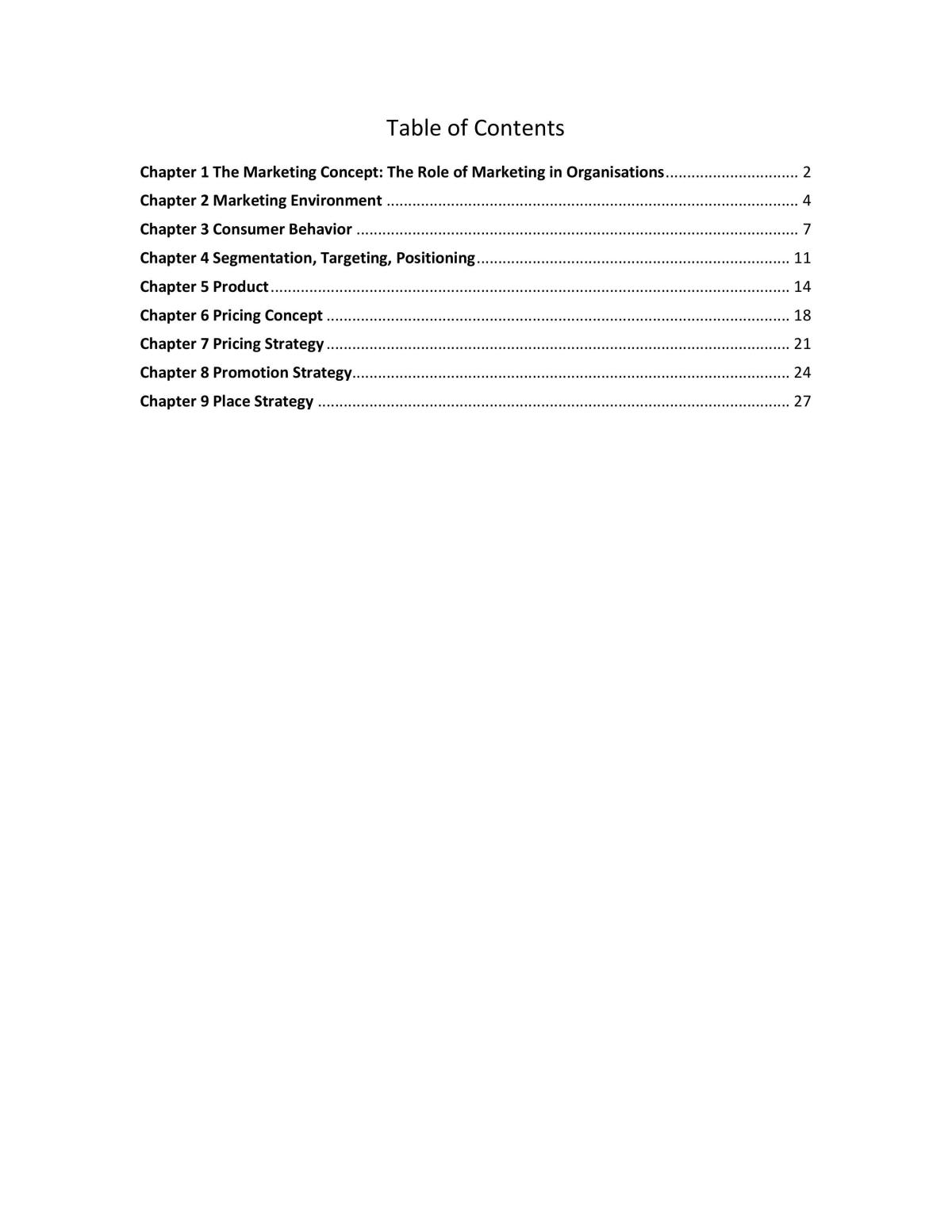 Lecture Notes for Marketing Principles - Page 1