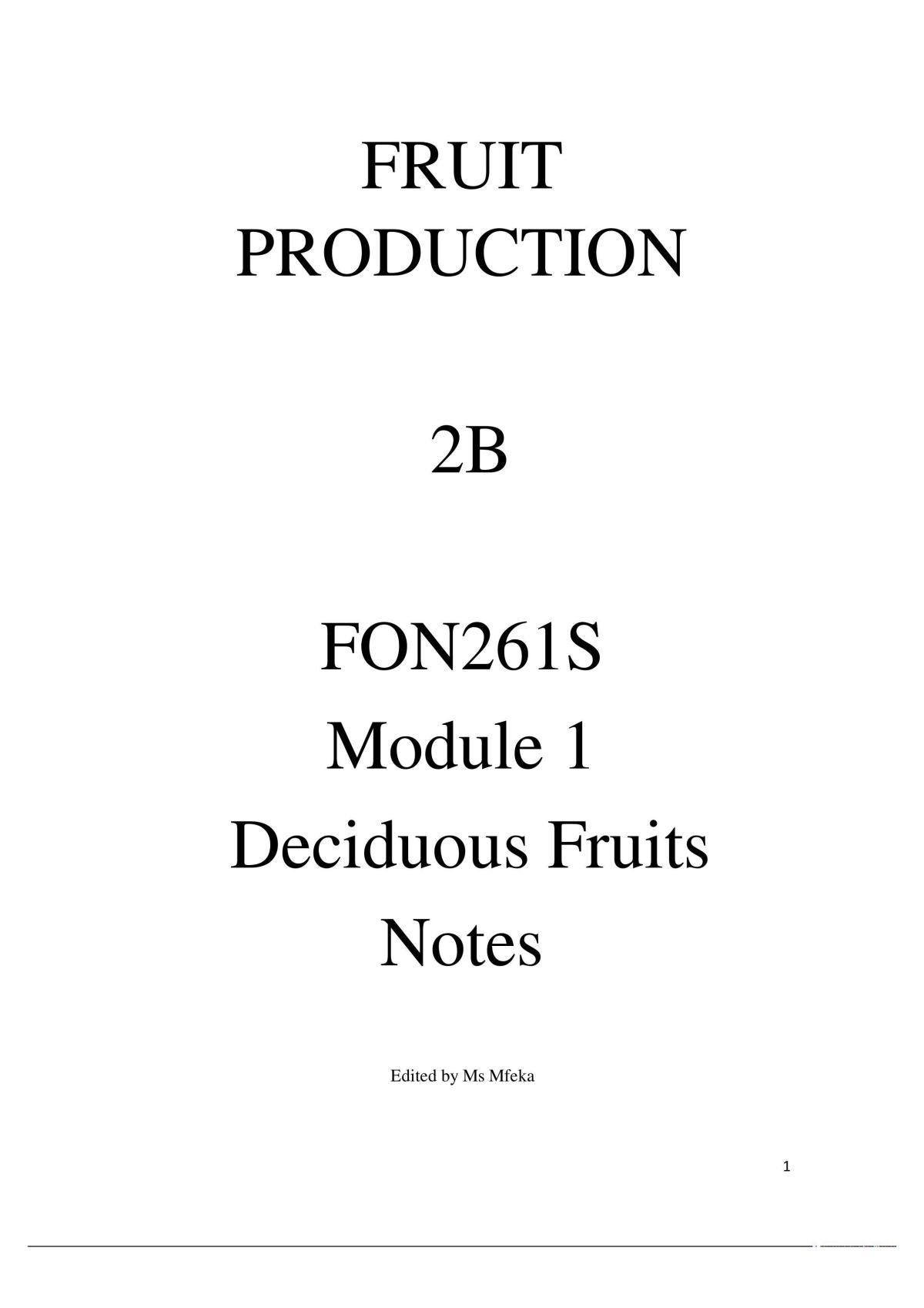 Fruit Production Notes - Page 1