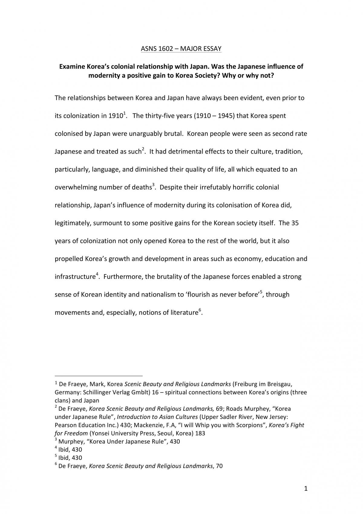 Examination of Korea's Colonial Relationship with Japan. - Page 1