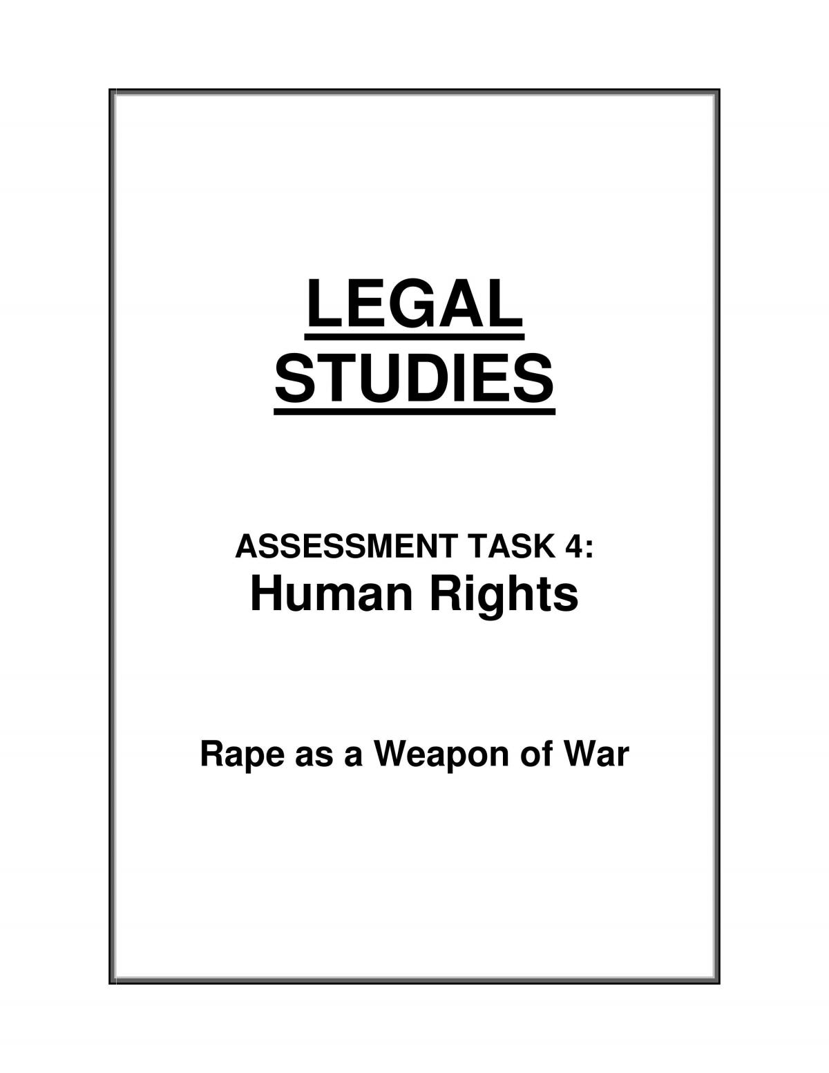 HSC Human Rights: Essay - Page 1