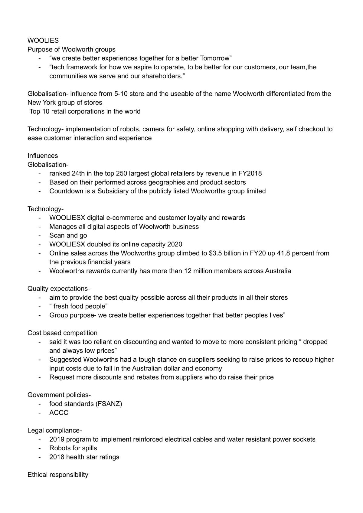 Woolies Case Study Notes - Page 1