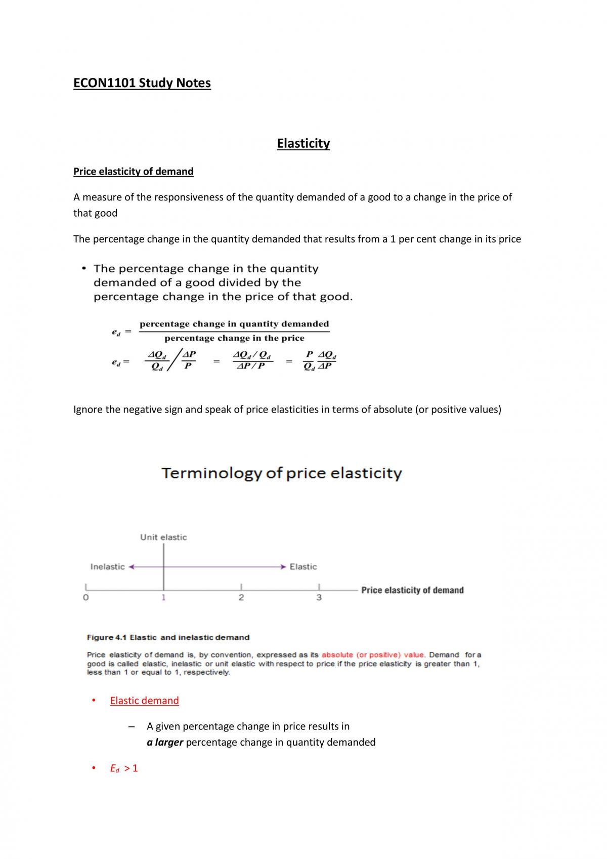 ECON1101 Study Notes - Page 1