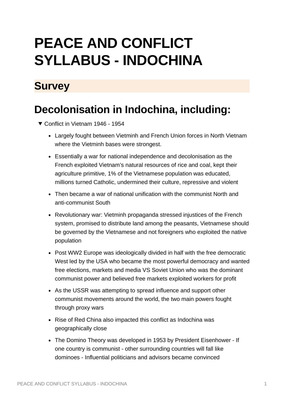 Peace and Conflict Syllabus - Indochina  - Page 1