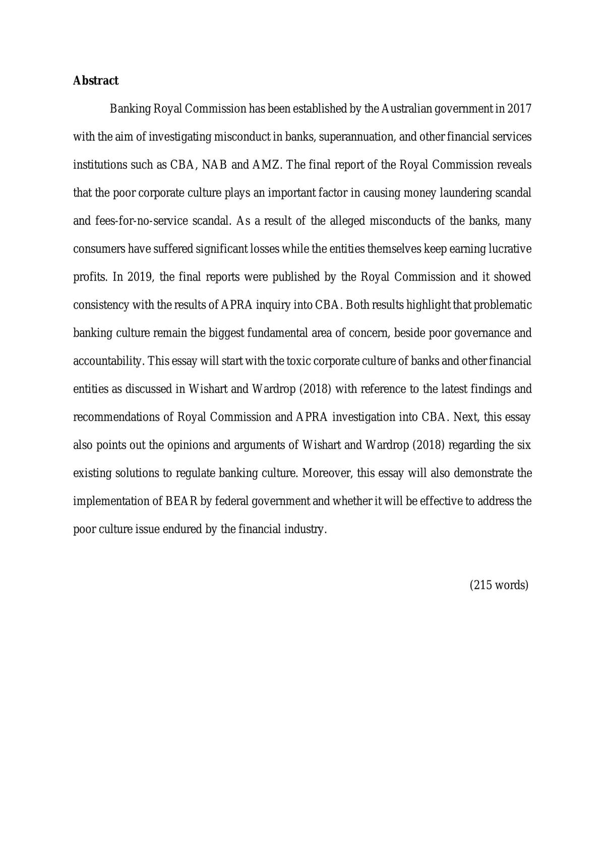 BRC Essay Misconducts of Banks - Page 1