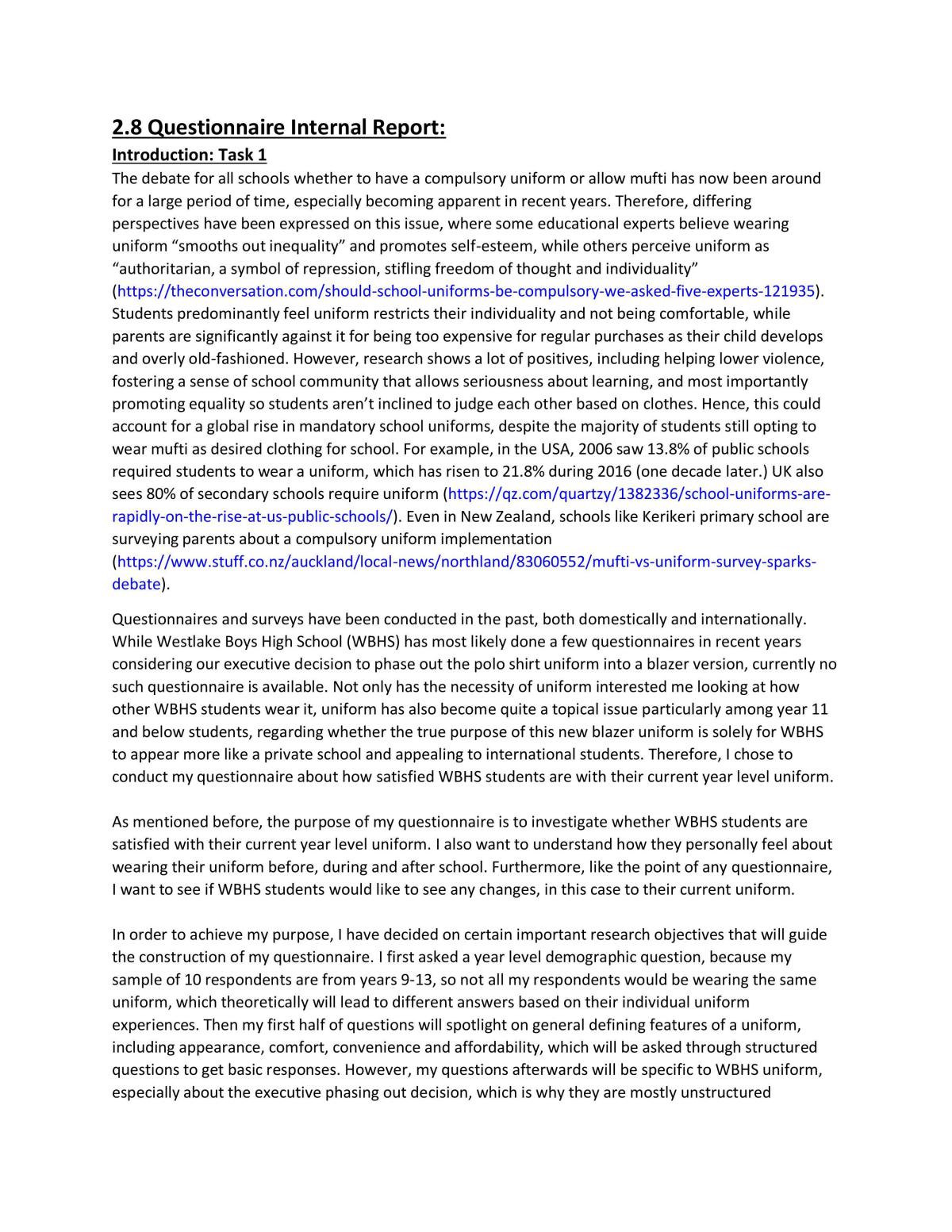 2.8 Questionnaire Statistics Internal - Page 1
