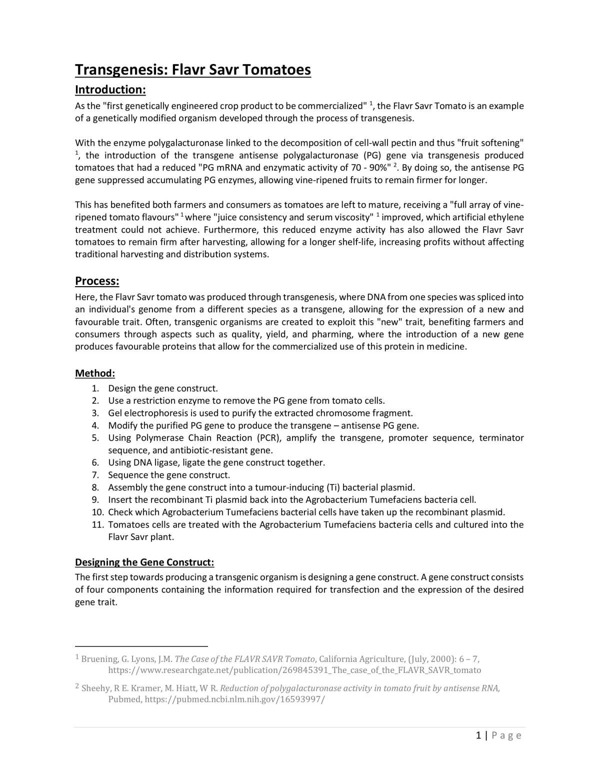 Biology 3.7 - Human Manipulation of Gene Transfer - Page 1
