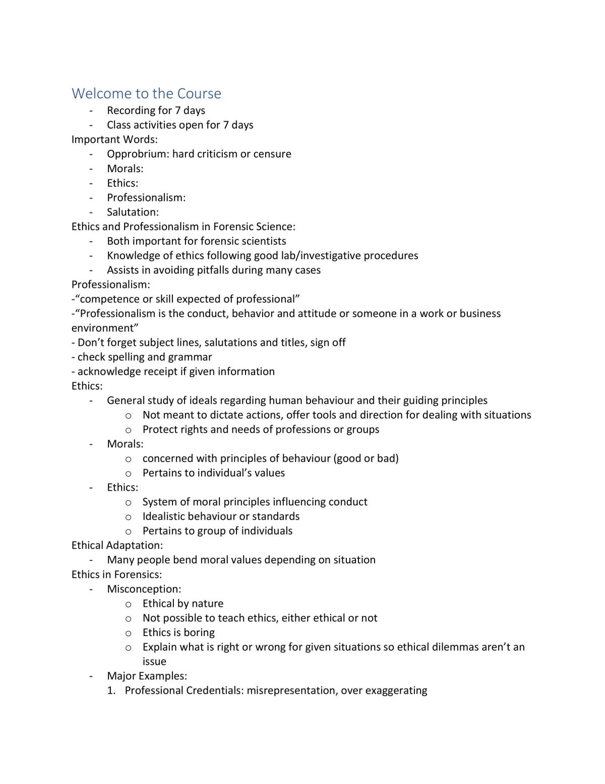 FSC271 Complete Study Notes - Page 1