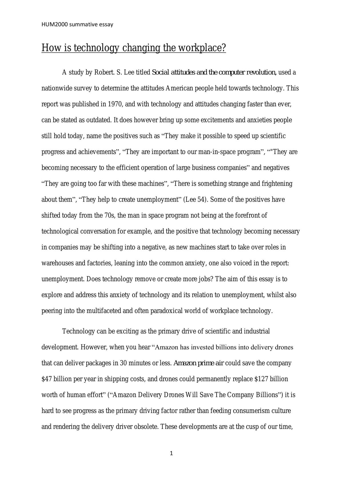 How is Technology Changing the Workplace - Page 1