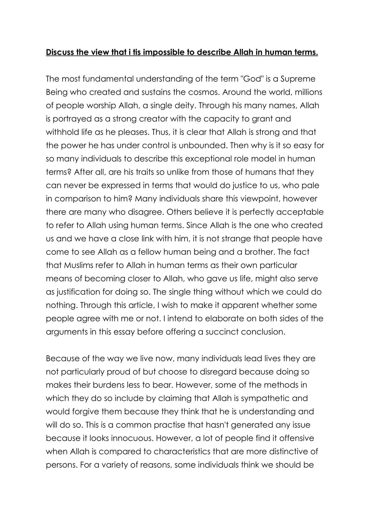Describing Allah in Human Terms - Page 1