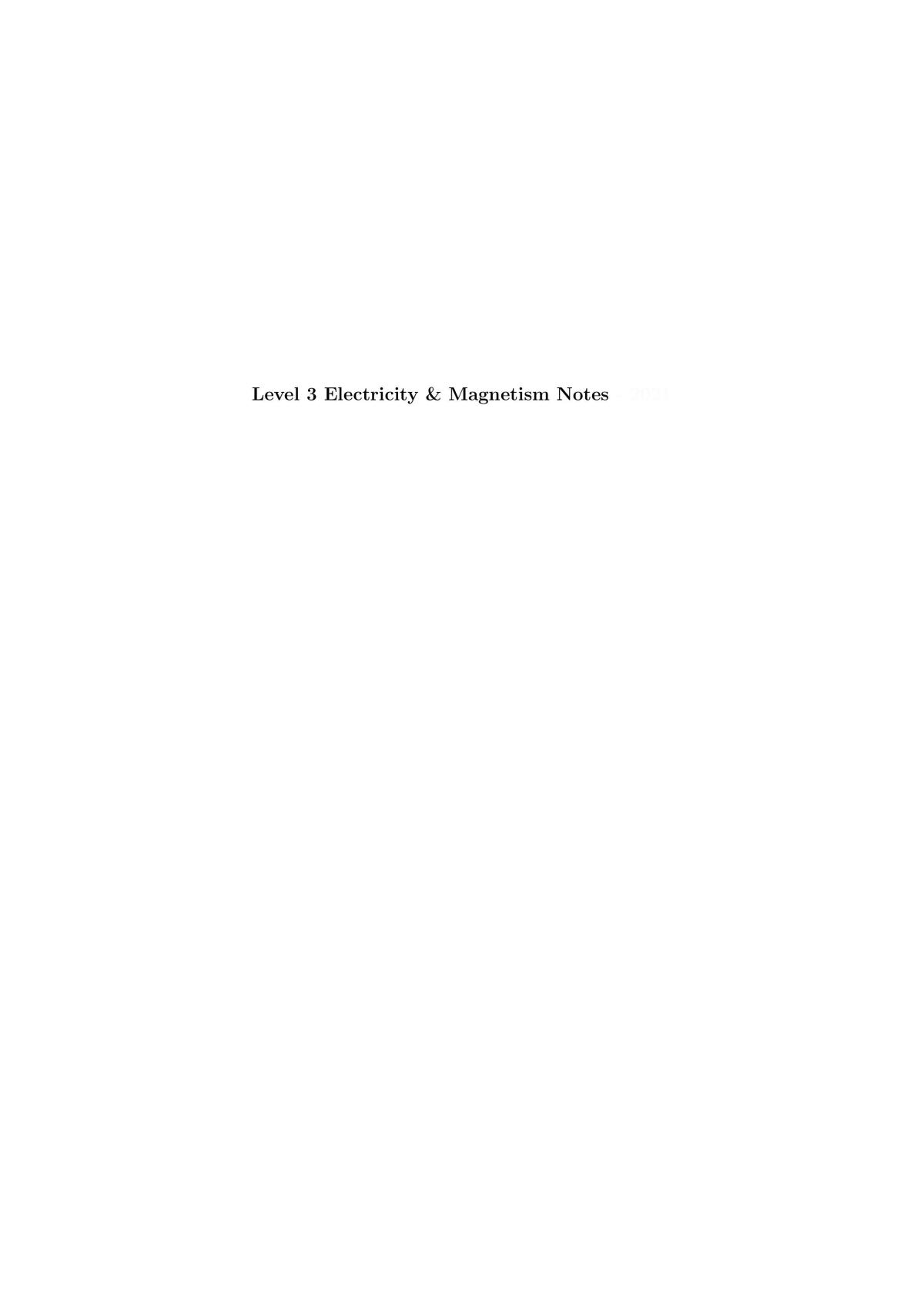 Electromagnetism Notes - Page 1