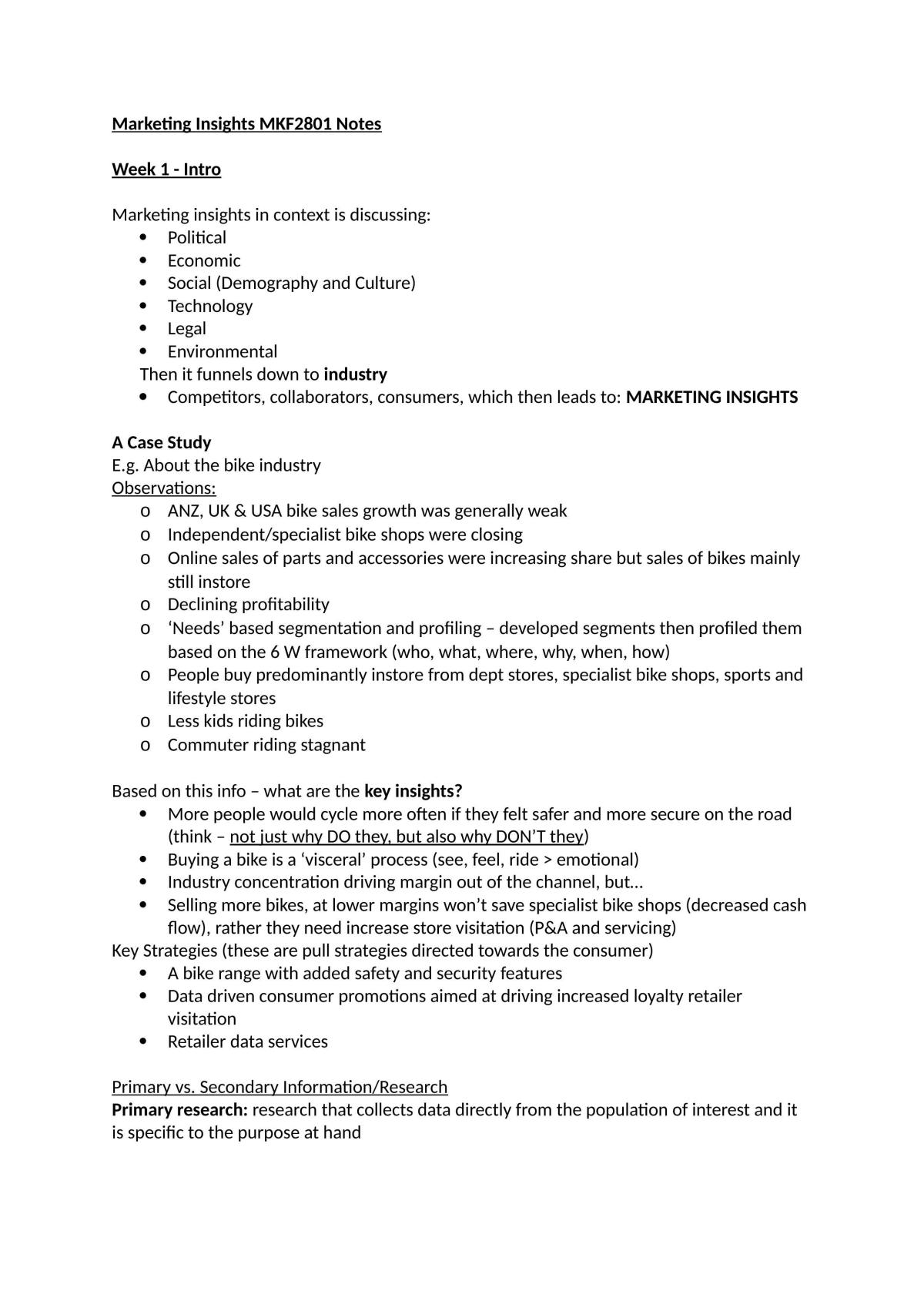 Marketing Insights Notes - Page 1