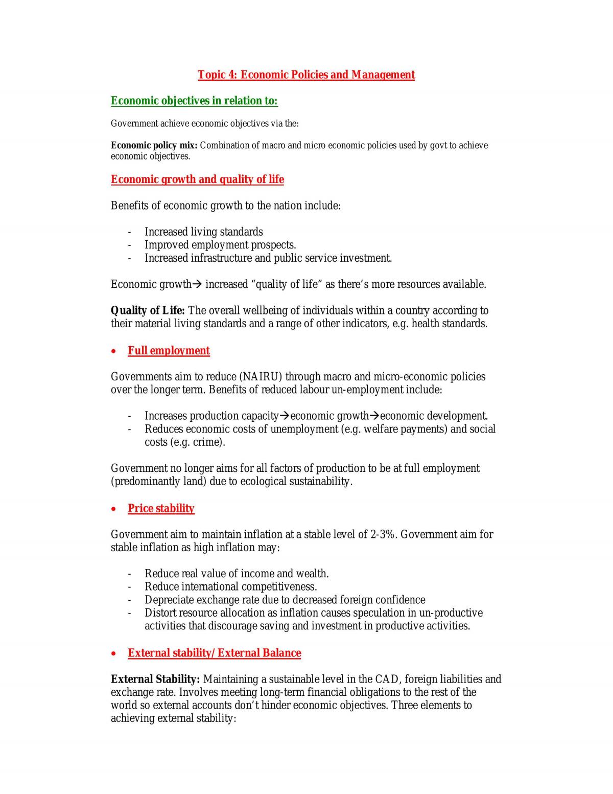 Topic 4 Economics - Page 1