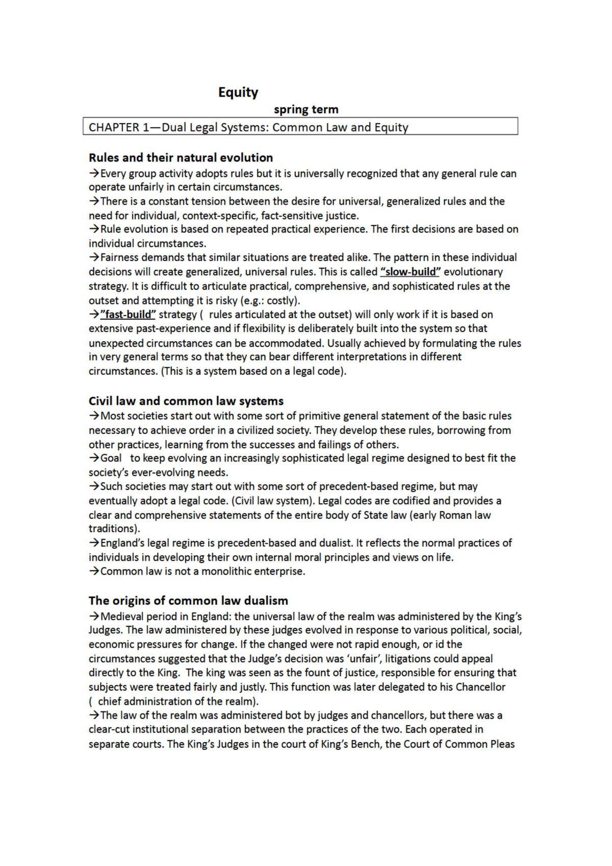 Equity and Trusts Study Notes - Page 1