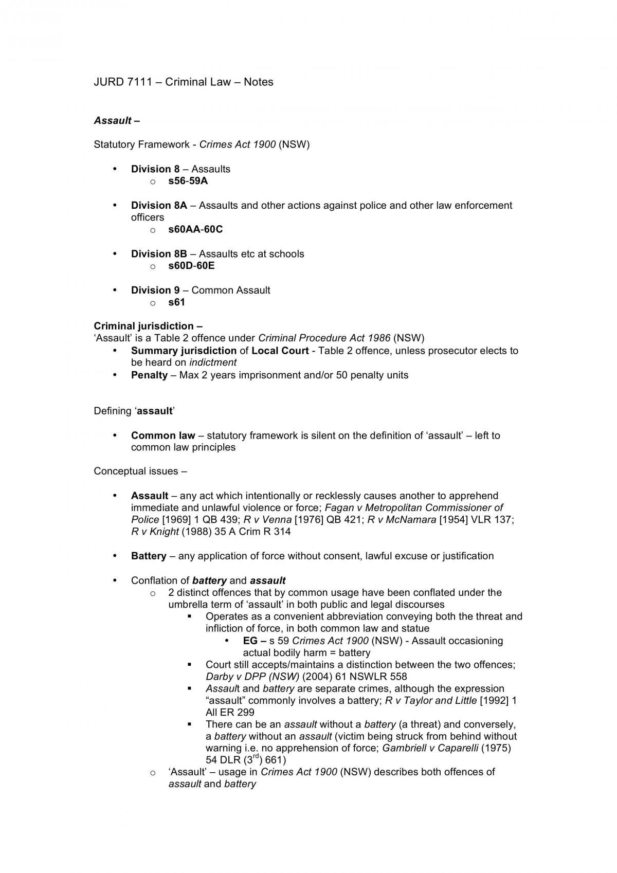 Criminal Law Notes - Page 1