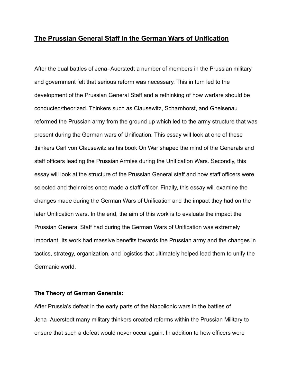 The Prussian General Staff in the German Wars of Unification - Page 1
