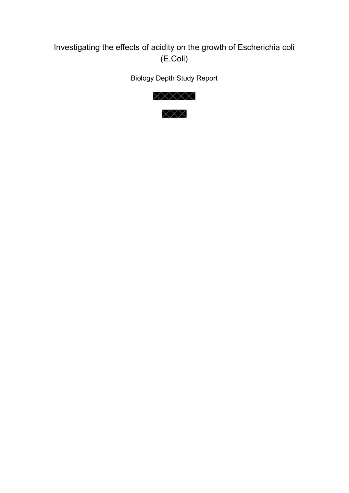 Depth Study on Ecoli - Page 1