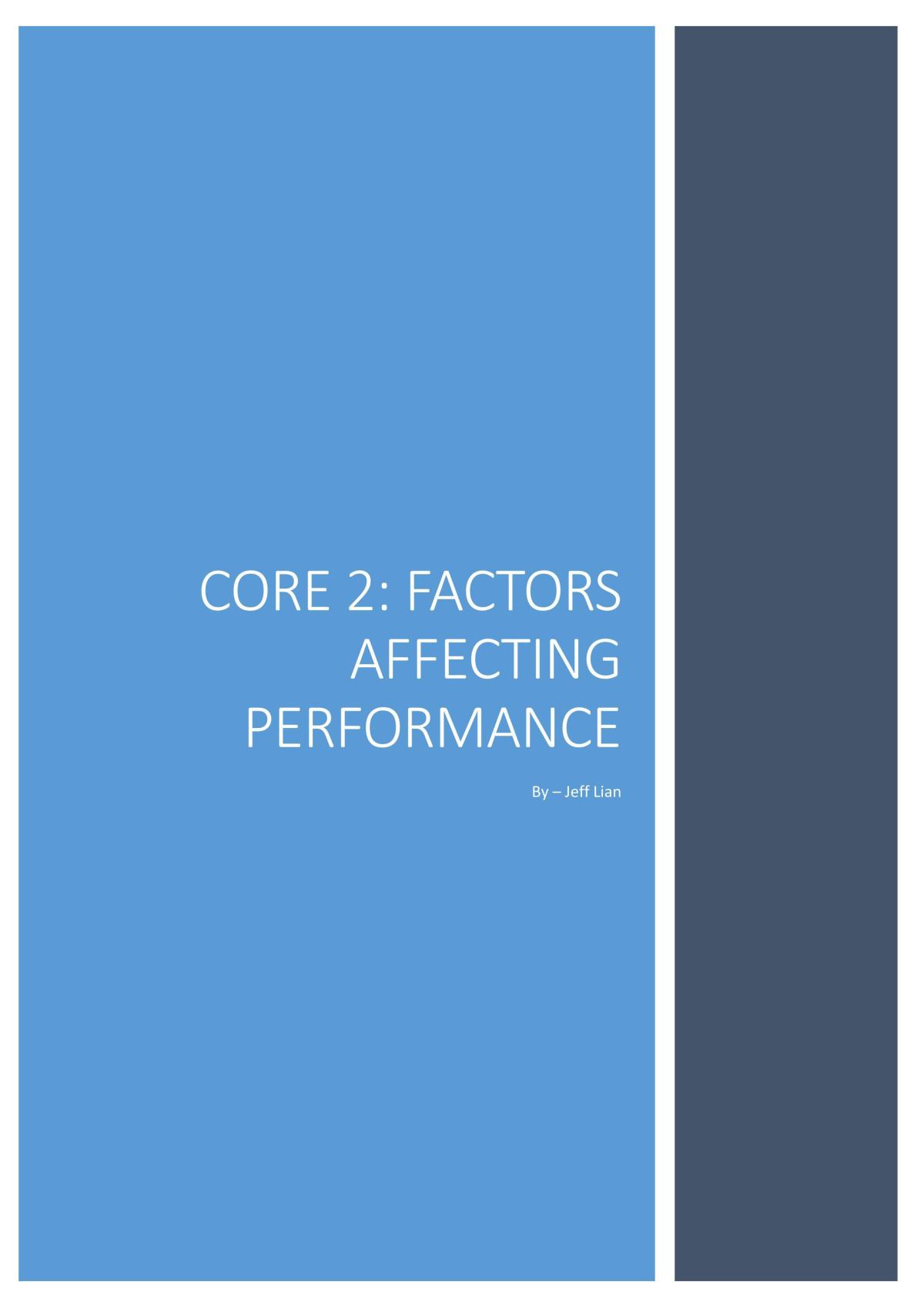 Factors Affecting Performance  - Page 1