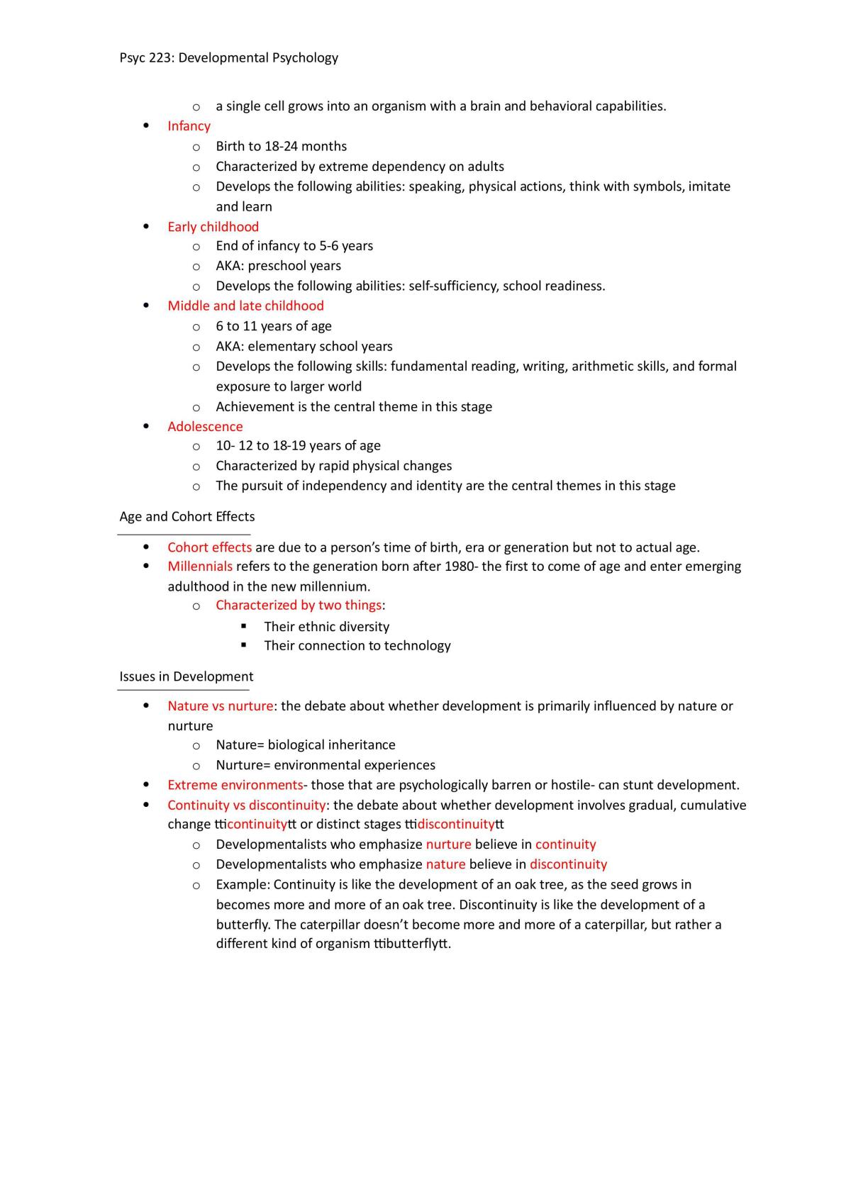 Developmental Psychology Course Notes - Page 2