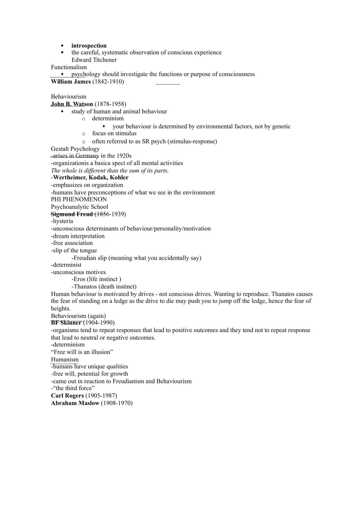Introduction to Psychology I Course Notes - Page 2