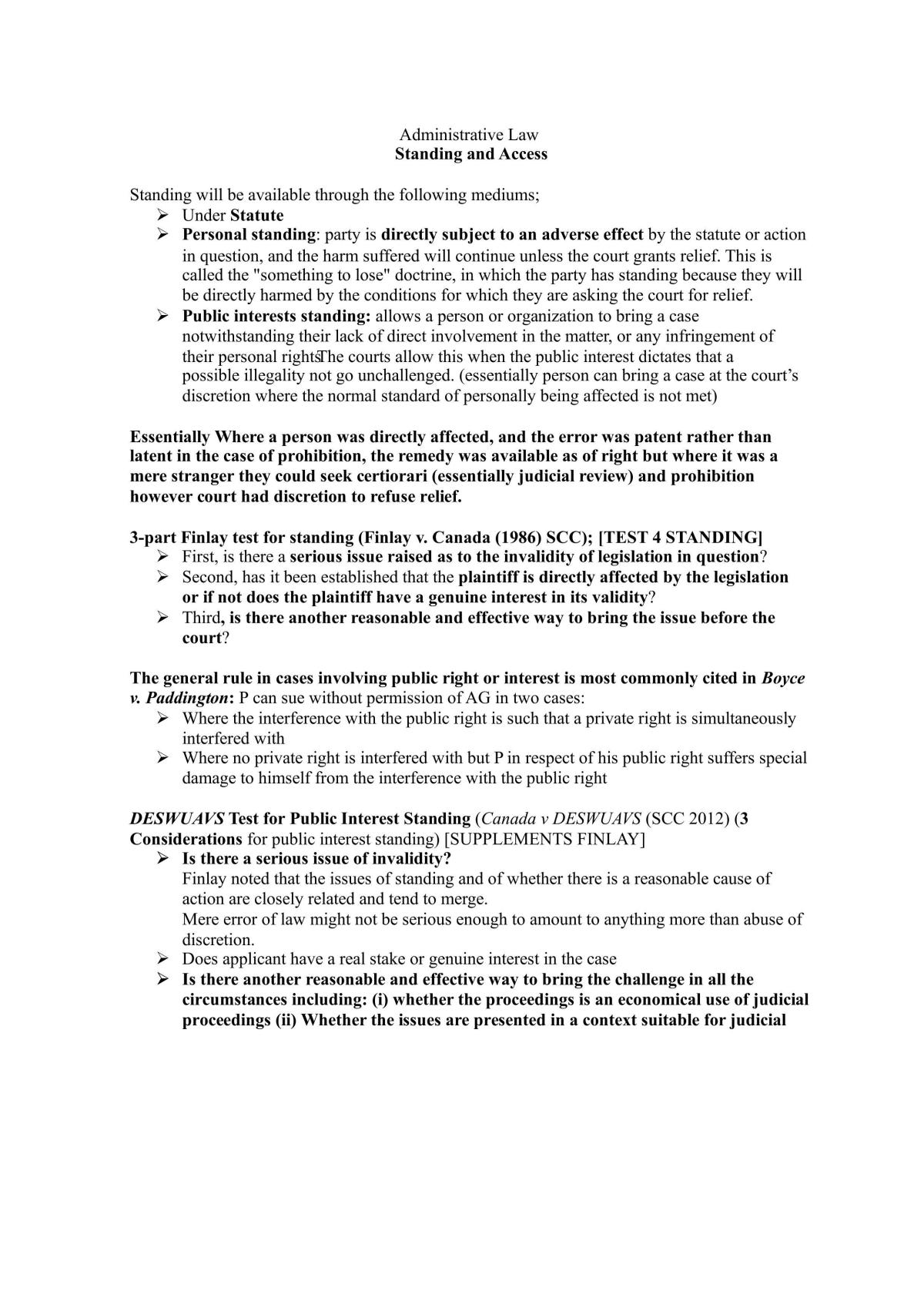 Canadian Administrative Law Study Notes - Page 1