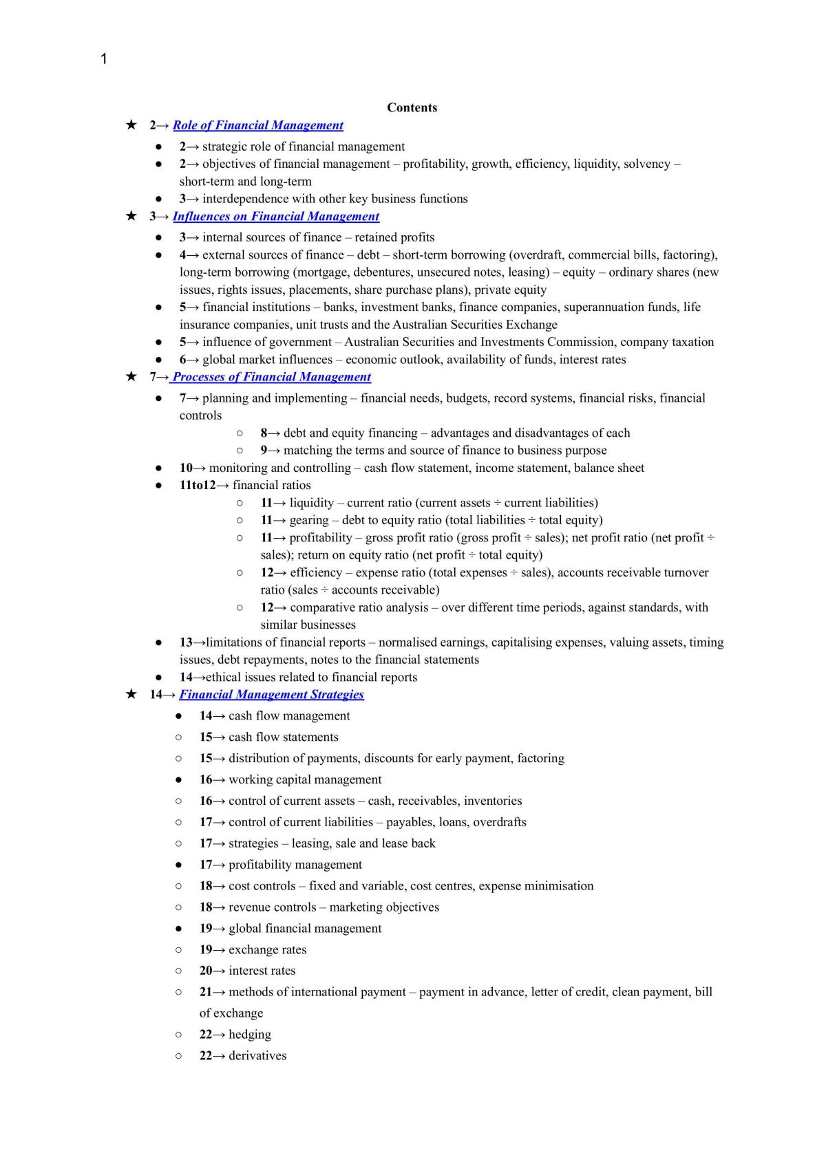 Finance Topic Notes - Page 1