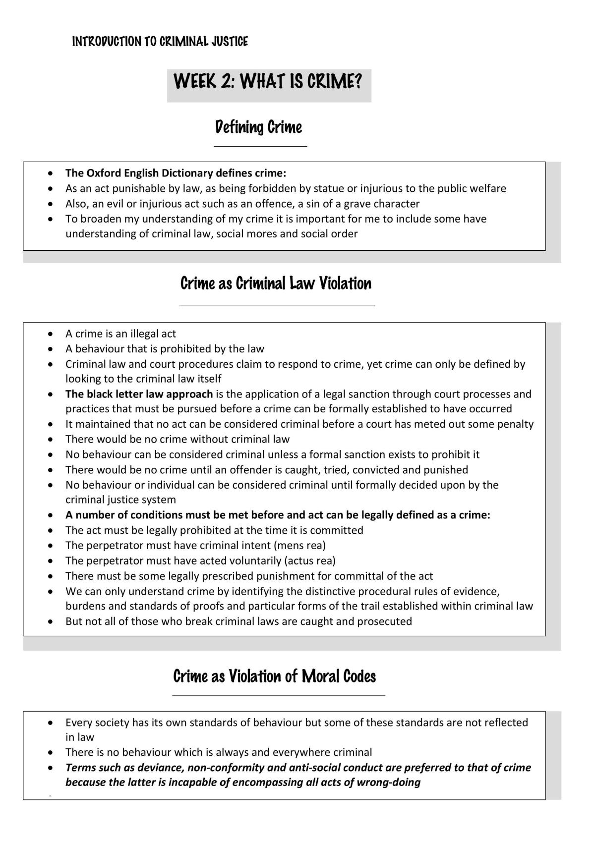 Introduction to Criminal Justice HD Notes - Page 1