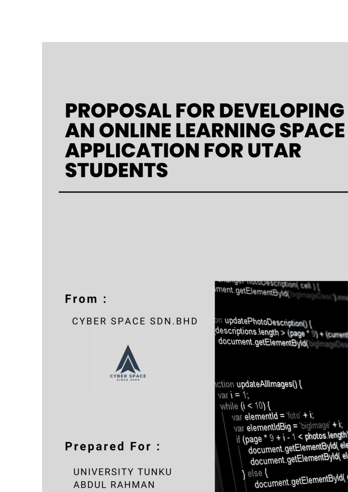 Proposal for developing an online learning space application for utar students - Page 1